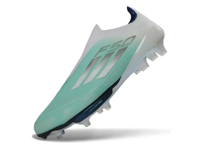 Close-up of Adidas F50+ Elite Firm Ground Laceless Football Boots