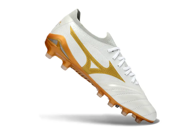 Mizuno Morelia Neo IV Japan FG Shin Guard, front view