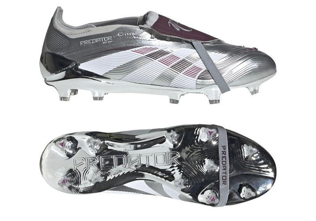 Adidas Predator Elite Fold-over Tongue FG JUDE BELLINGHAM Chrome Dream - Silver Metallic/Legacy Burgundy/Maroon Limited Edition