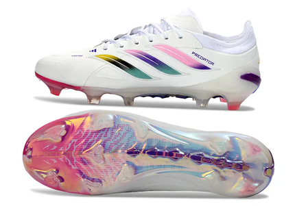 Detailed view of Adidas Predator 26 Elite FG soccer cleats, highlighting premium materials and expert craftsmanship.