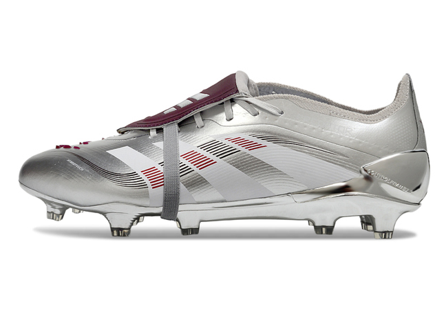 Adidas Predator Elite Fold-over Tongue FG JUDE BELLINGHAM Chrome Dream - Silver Metallic/Legacy Burgundy/Maroon Limited Edition