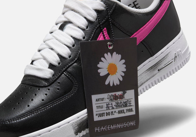 Nike x PEACEMINUSONE Air Force 1 - Black / New Emerald / Pinkfire II / Tour Yellow / Blue Gale