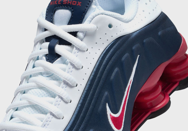 Nike GS Shox R4 - Midnight Navy / Gym Red / White