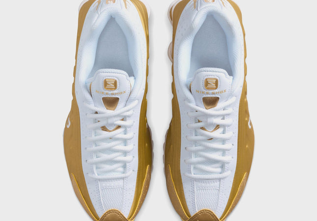 Nike GS Shox R4 - Metallic Gold / Metallic Gold / White