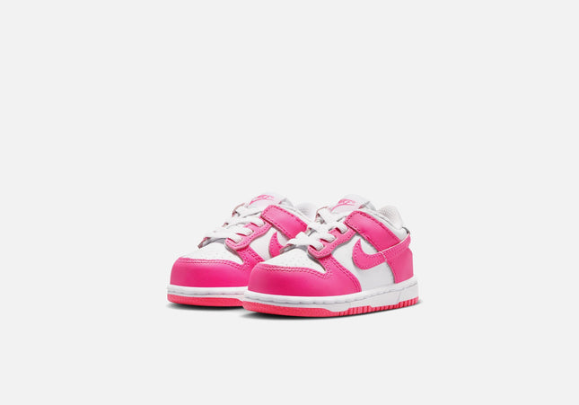 Nike TD Dunk Low - White / Laser Fuchsia