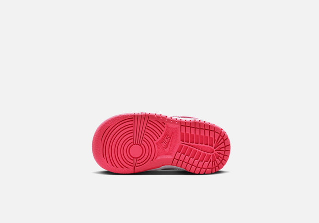 Nike TD Dunk Low - White / Laser Fuchsia
