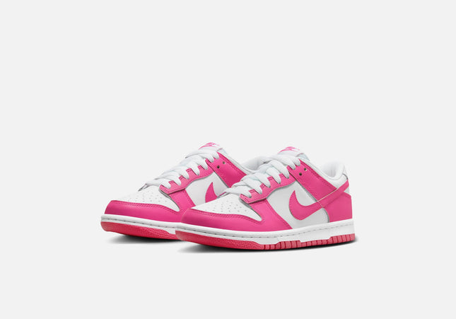 Nike GS Dunk Low - White / Laser Fuchsia