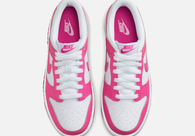 Nike GS Dunk Low - White / Laser Fuchsia