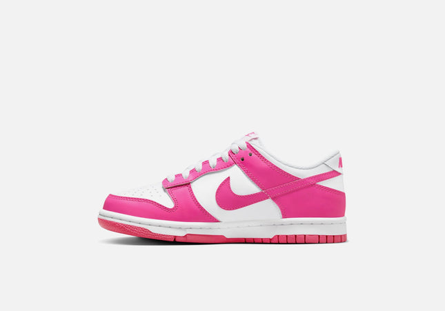 Nike GS Dunk Low - White / Laser Fuchsia