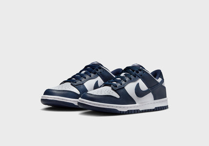 Nike GS Dunk Low - White / Midnight Navy