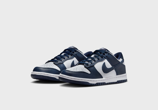 Nike GS Dunk Low - White / Midnight Navy