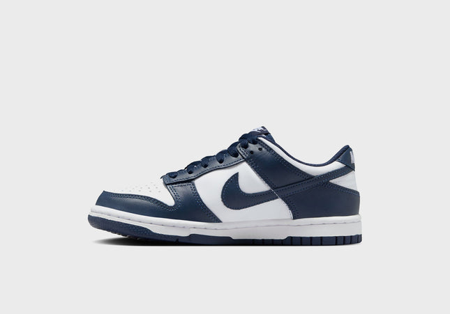 Nike GS Dunk Low - White / Midnight Navy