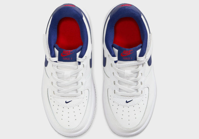Nike PS Force 1 Low Easyon Bp - White / University Red / Deep Royal Blue