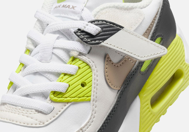 Nike PS Air Max 90 Easyon - White / Khaki / Cyber / Dark Smoke Grey