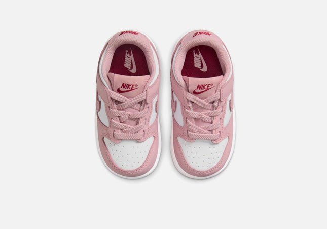 Nike TD Dunk Low - White / Pink Glaze / Pomegranate