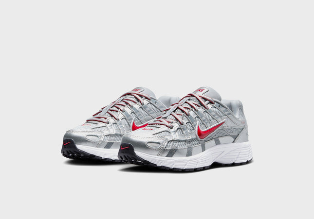 Nike GS P-6000 - Metallic Silver / Gym Red / Flat Silver