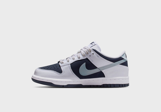 Nike GS Dunk Low - White / Light Armory Blue / Deep Royal Blue