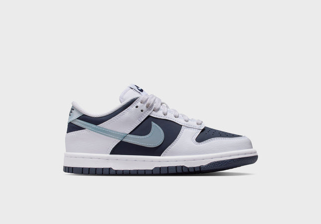 Nike GS Dunk Low - White / Light Armory Blue / Deep Royal Blue