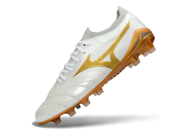 Close-up of Mizuno Morelia Neo IV Japan FG Shin Guard
