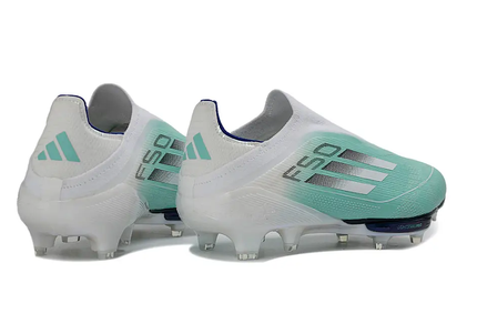 Detailed view of Adidas F50+ Elite Firm Ground Laceless Football Boots
