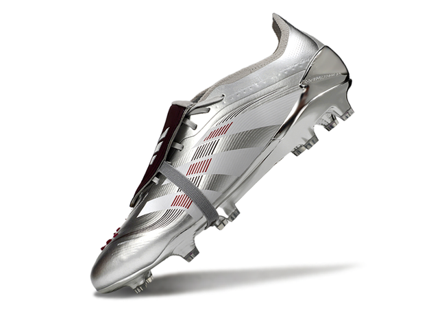 Adidas Predator Elite Fold-over Tongue FG JUDE BELLINGHAM Chrome Dream - Silver Metallic/Legacy Burgundy/Maroon Limited Edition
