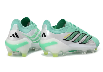 Side view of Adidas Predator 26 Elite FG football cleat highlighting its agility and speed features.