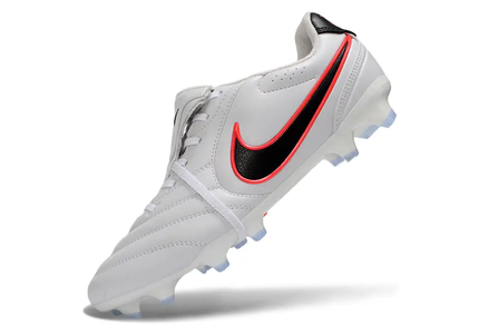 Close-up of Nike Tiempo Ligera Pro LE Elite FG, featuring premium leather and sleek design, ideal for elite football players.