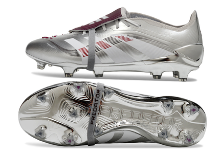 Adidas Predator Elite Fold-over Tongue FG JUDE BELLINGHAM Chrome Dream - Silver Metallic/Legacy Burgundy/Maroon Limited Edition