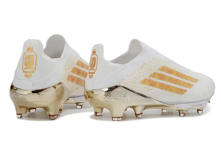 Adidas F50+ Elite FG Laceless Soccer Cleats with player foot