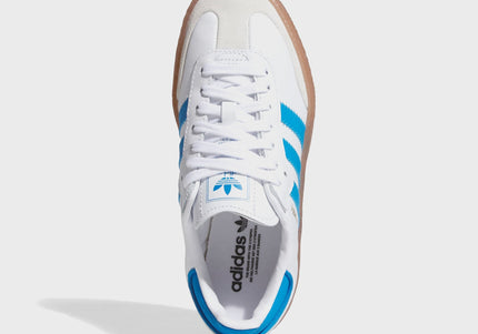adidas Junior Sambae - White / Bright Blue / Gold Metallic