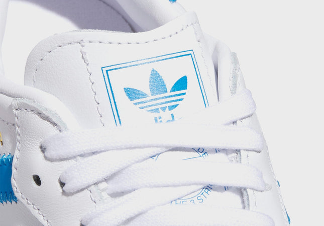 adidas Junior Sambae - White / Bright Blue / Gold Metallic