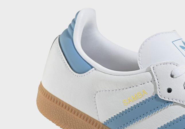 adidas GS Samba OG - White / Ash Blue / Gum 3