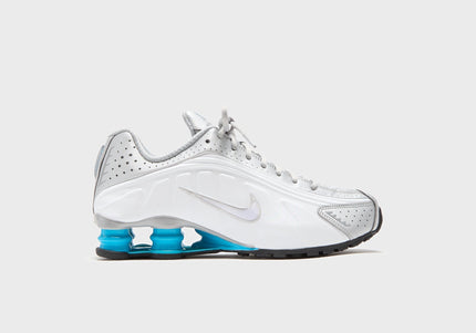 Nike Shox R4 - Metallic Silver / White / Blue Lagoon