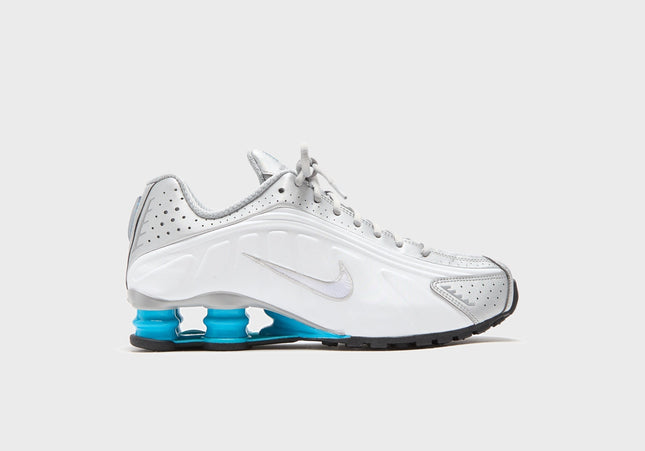 Nike Shox R4 - Metallic Silver / White / Blue Lagoon