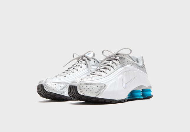 Nike Shox R4 - Metallic Silver / White / Blue Lagoon
