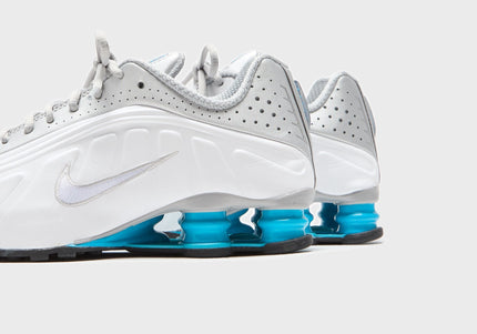 Nike Shox R4 - Metallic Silver / White / Blue Lagoon