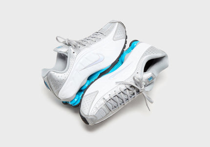 Nike Shox R4 - Metallic Silver / White / Blue Lagoon