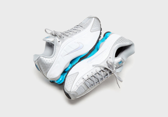 Nike Shox R4 - Metallic Silver / White / Blue Lagoon