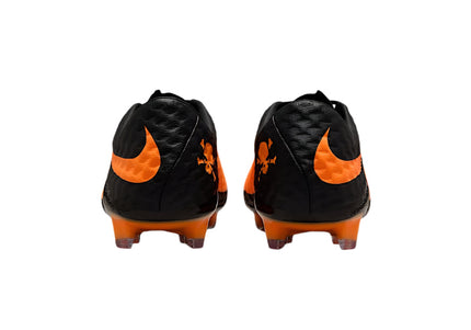 Side view of Nike Hypervenom Phantom RGN Bright Citrus Elite FG football boots in vibrant orange with black accents – elite firm ground soccer cleats